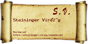 Steininger Virág névjegykártya